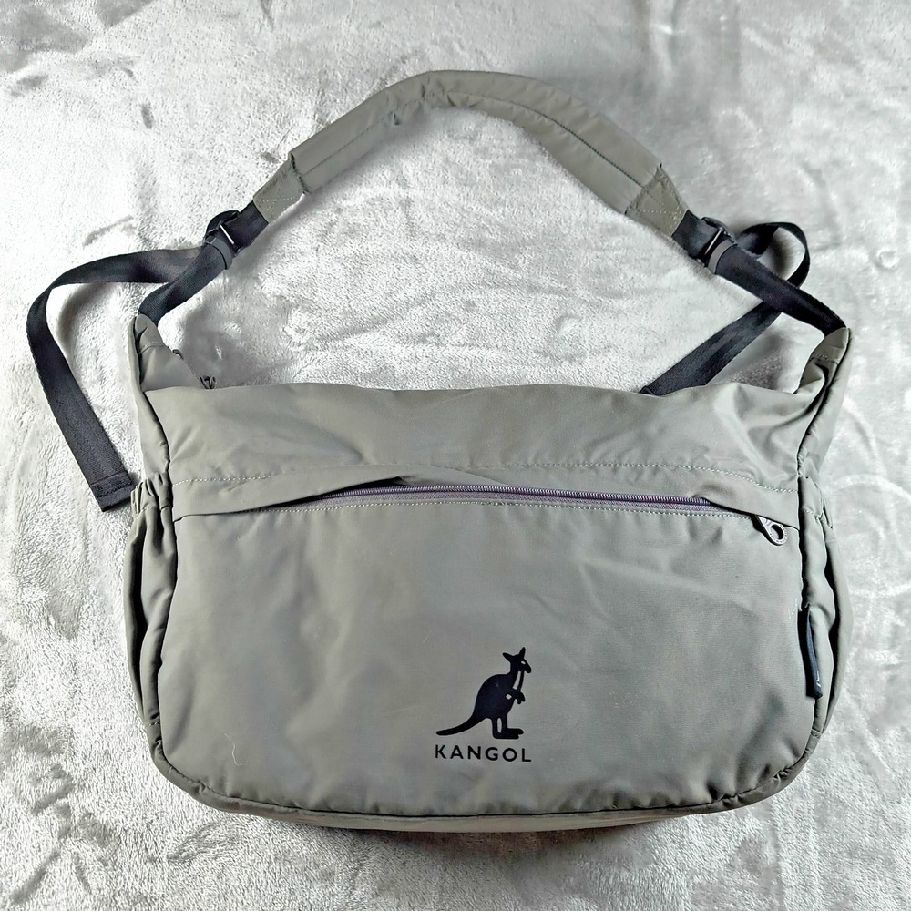 Kangol Messenger Bag Gray Travel Commuter‎ Day Pack Backpack Kangaroo Crossbody